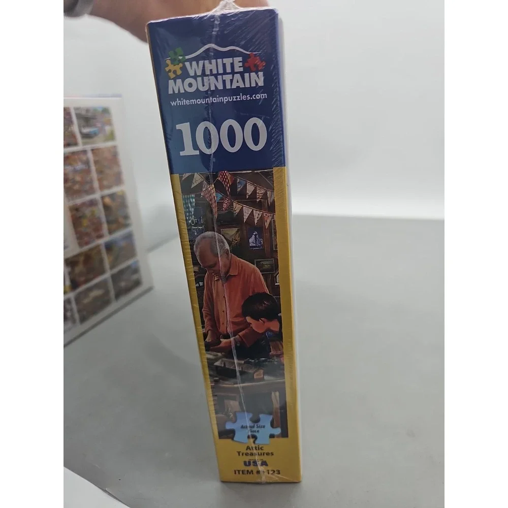 White Mountain Attic Treasures 1000 Piece Jigsaw Puzzle Rare HTF Sealed #1123